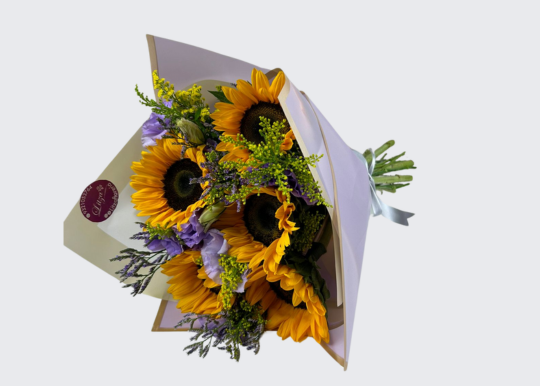 Ramo Girasoles Con Lisianthus